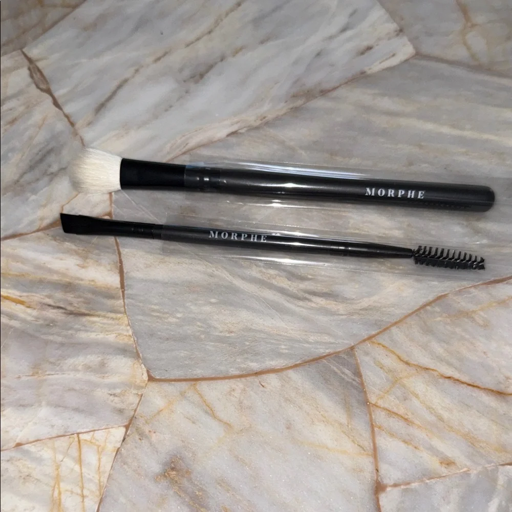 Morphe Dual Makeup Brush Set - Black and White Set of 2